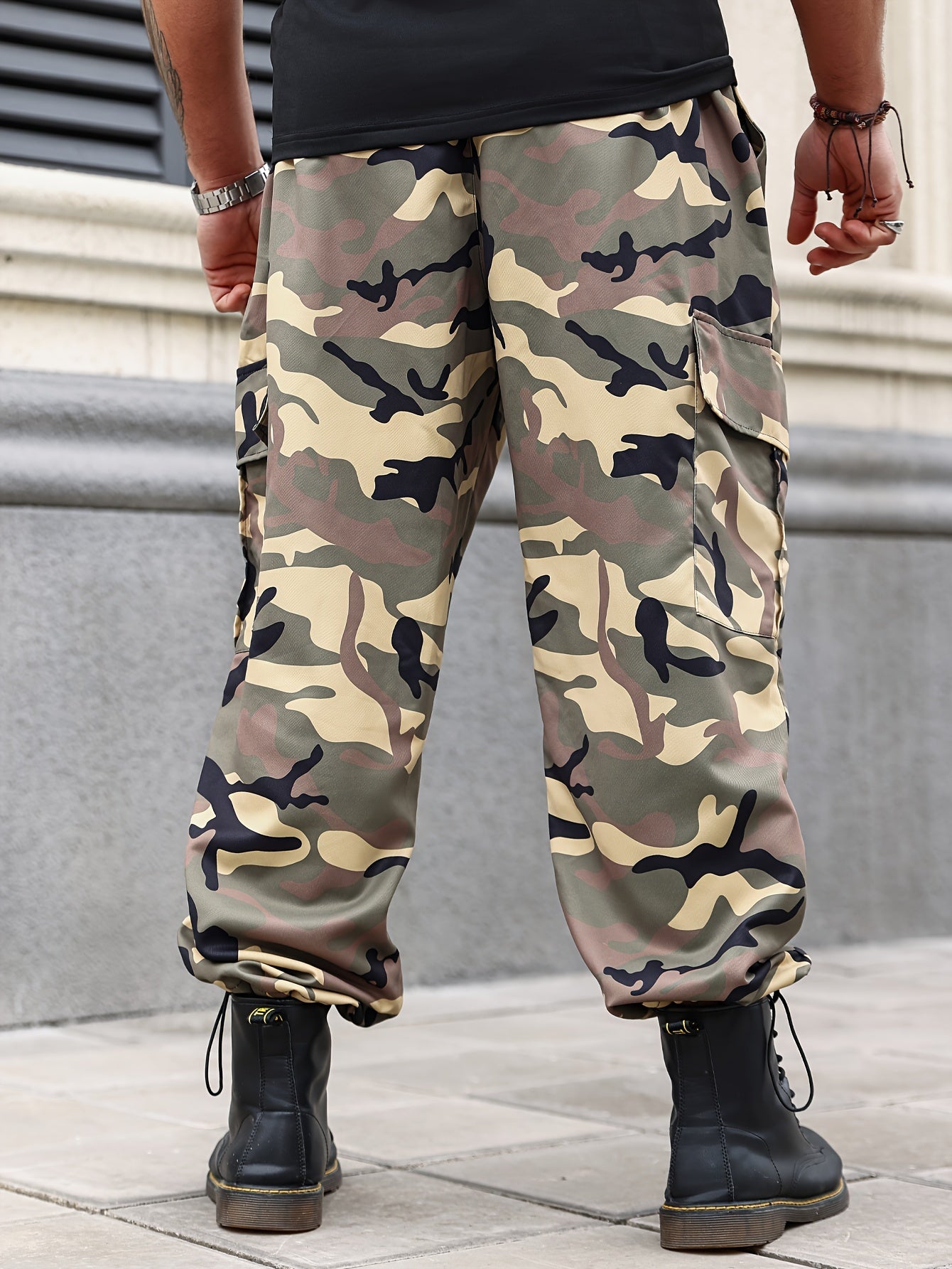 Plus Size Men's Camouflage Cargo Pants| Casual Joggers