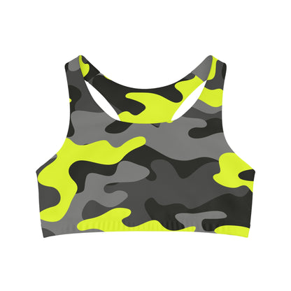 Camo Bra | Black, Gray, and Yellow Sports Camouflage