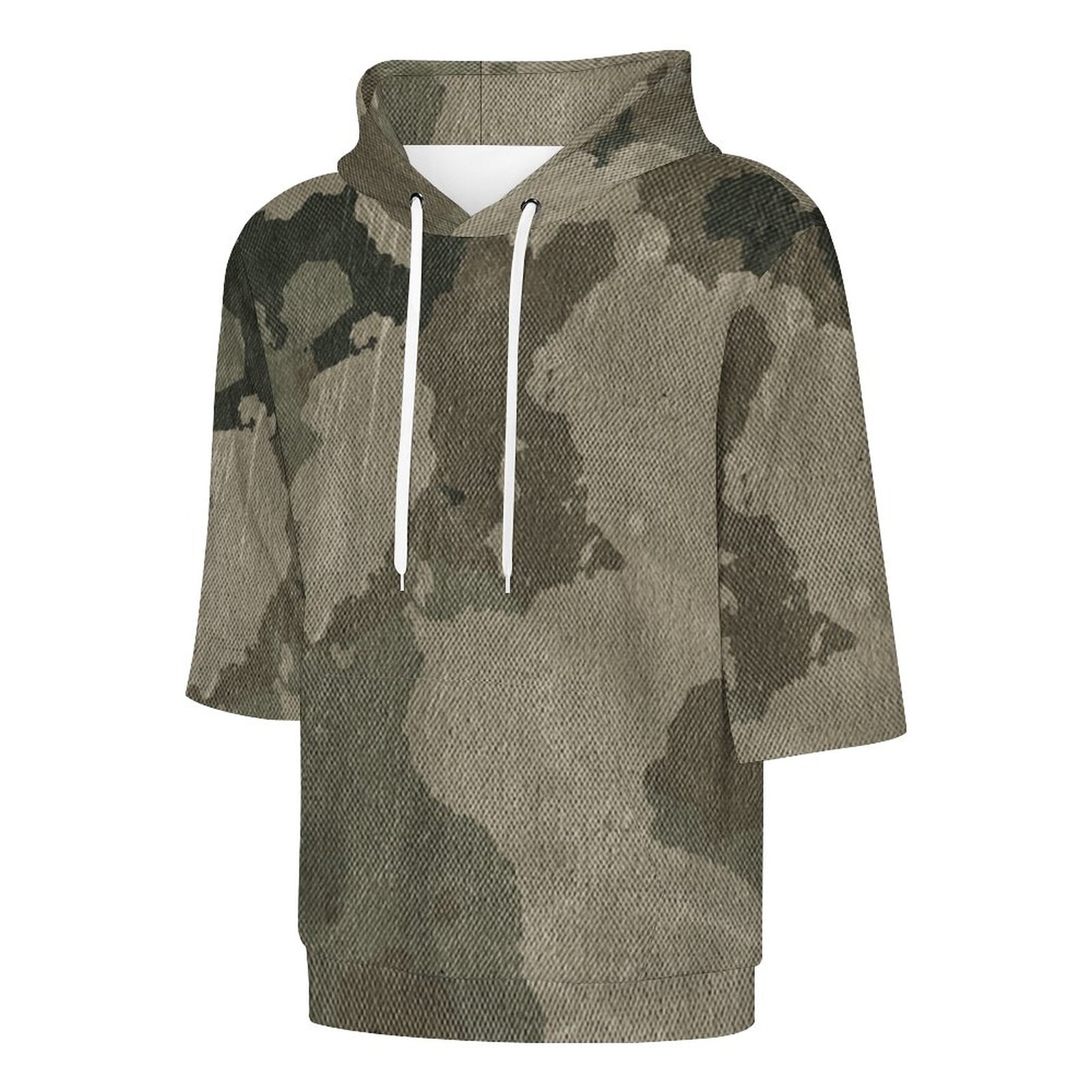 Short Sleeve Hoodie | Dirty Old Brown Camouflage