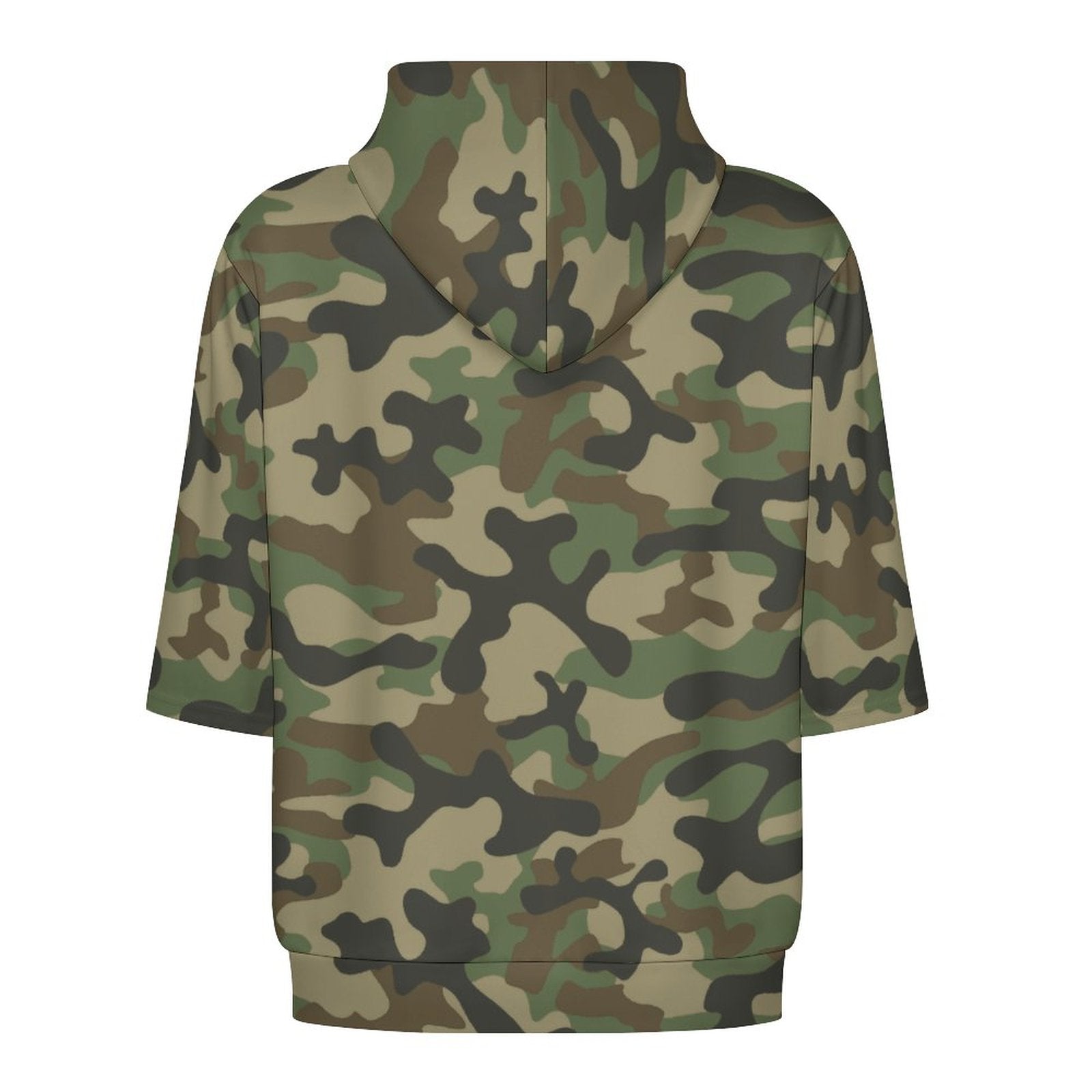 Short Sleeve Hoodie Military Brown Camouflage Camo Colors