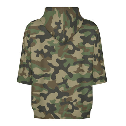 Short Sleeve Hoodie | Military Brown Camouflage