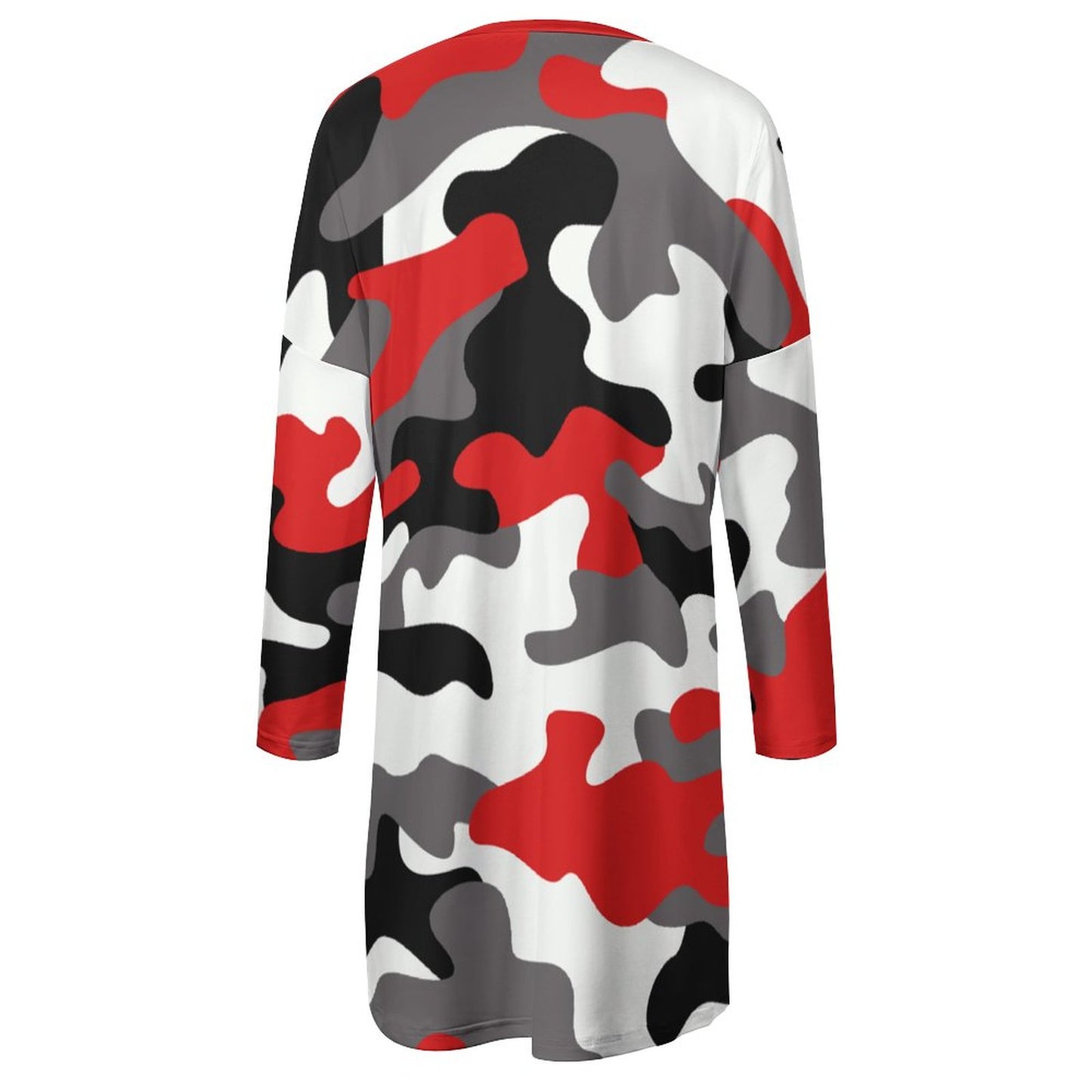 Camo Shirt | Loose Fit Long Sleeves | Red, Black, & White