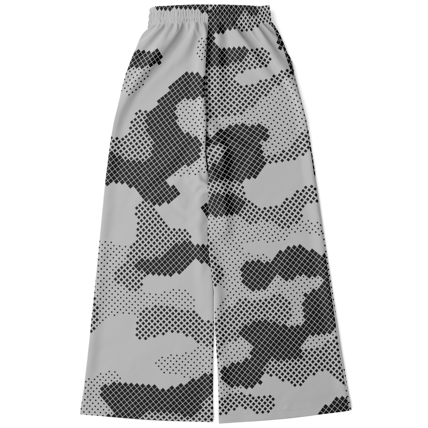 Camo Wide Leg Pants | Black & White Digital Dotted