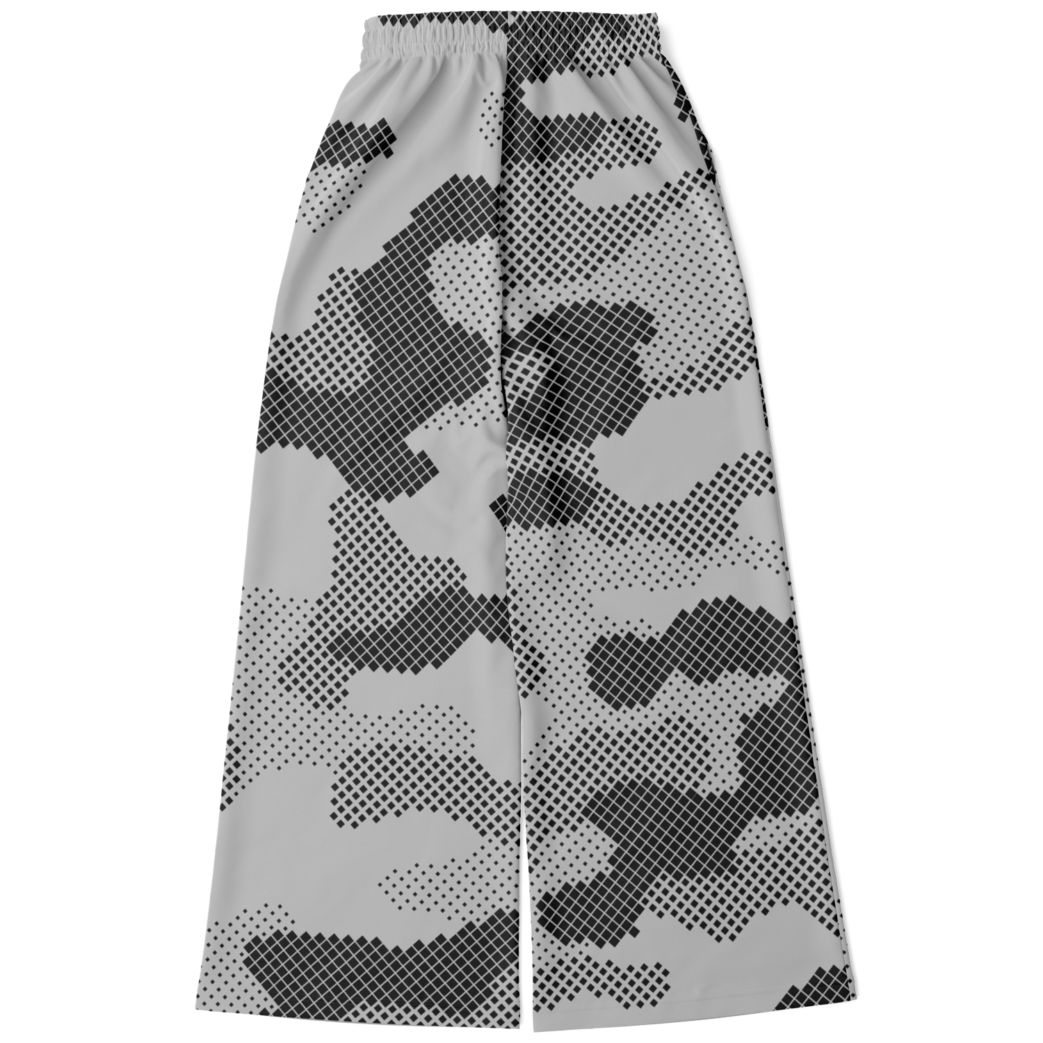 Camo Wide Leg Pants | Black & White Digital Dotted