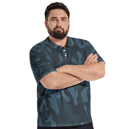 Men's Camo Golf Shirt | Dark Blue Camouflage