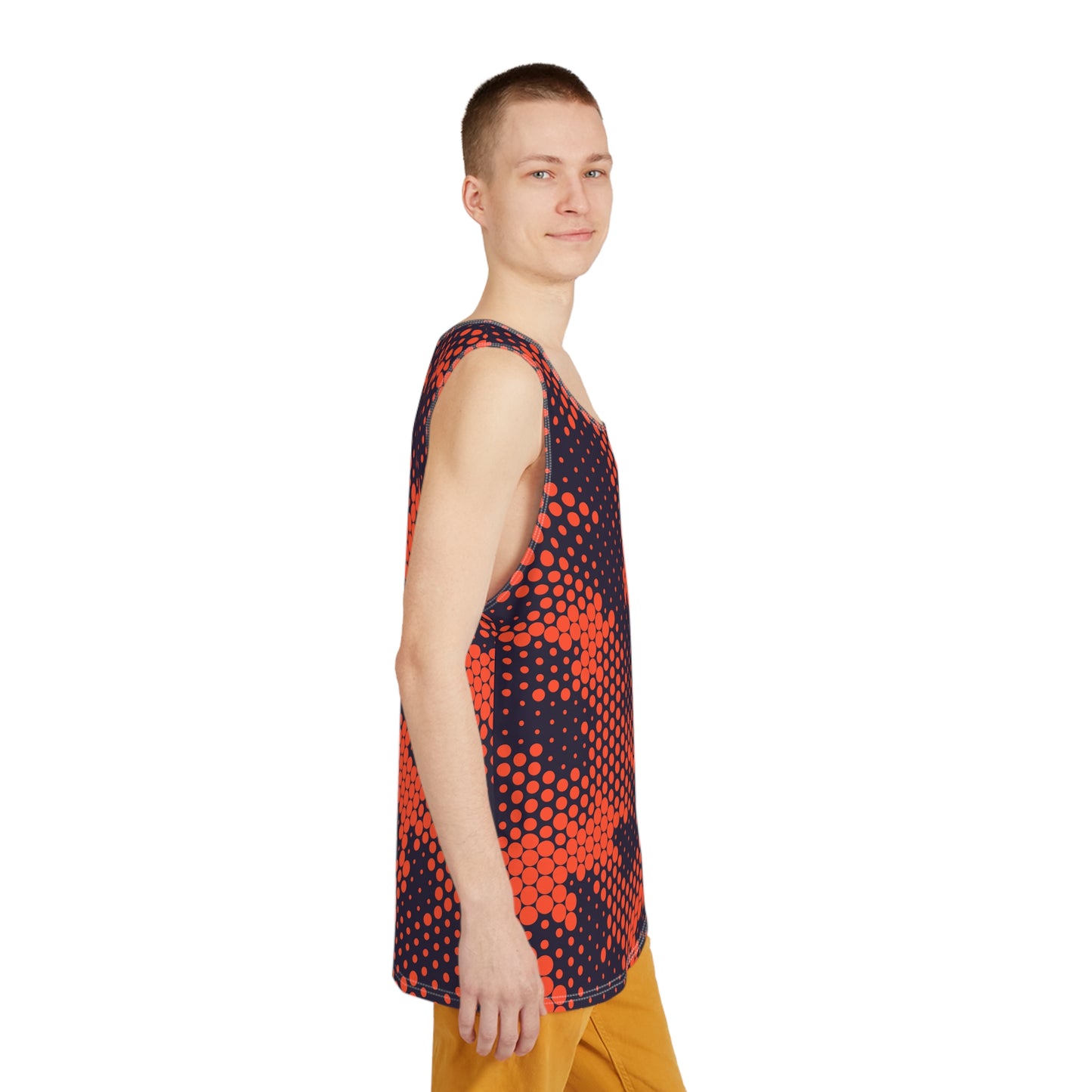 Men's Camo Tank Top | Orange & Blue Digital | Loose Fit