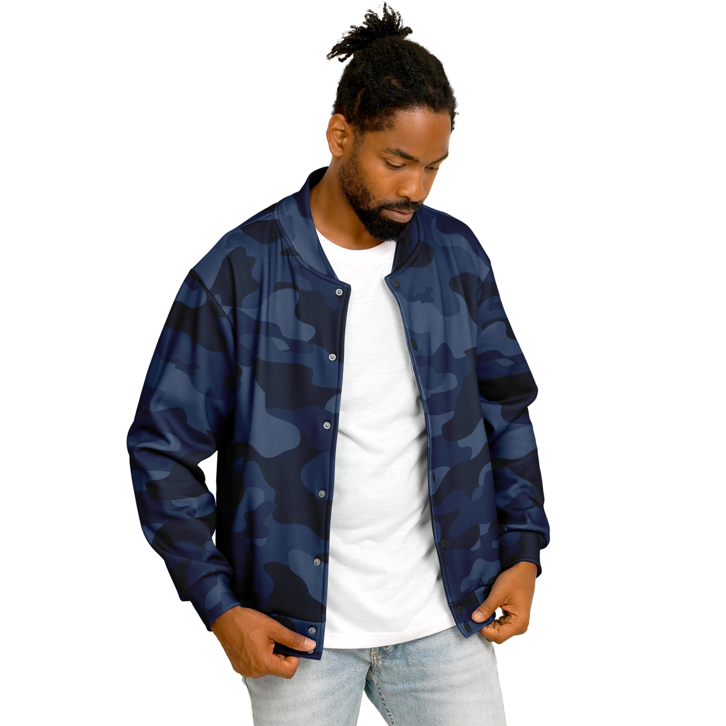 Baseball Jacket | Deep Blue Camouflage | Heavyweight Coat