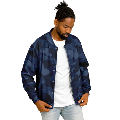 Baseball Jacket | Deep Blue Camouflage | Heavyweight Coat