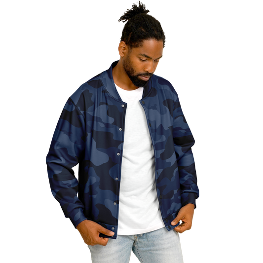 Baseball Jacket | Deep Blue Camouflage | Heavyweight Coat