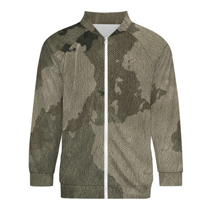 Camo Shirt | Raglan Zip-up | Dirty Brown