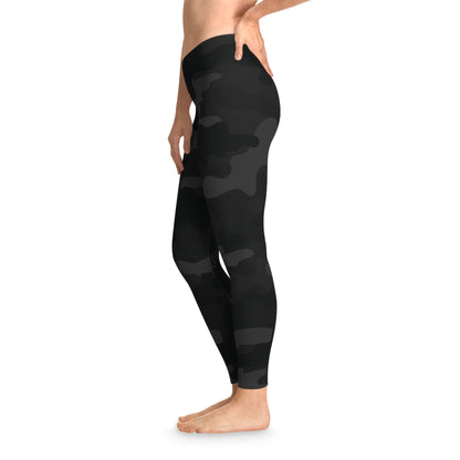 Black Camo Leggings For Women | Mid Waist Fit