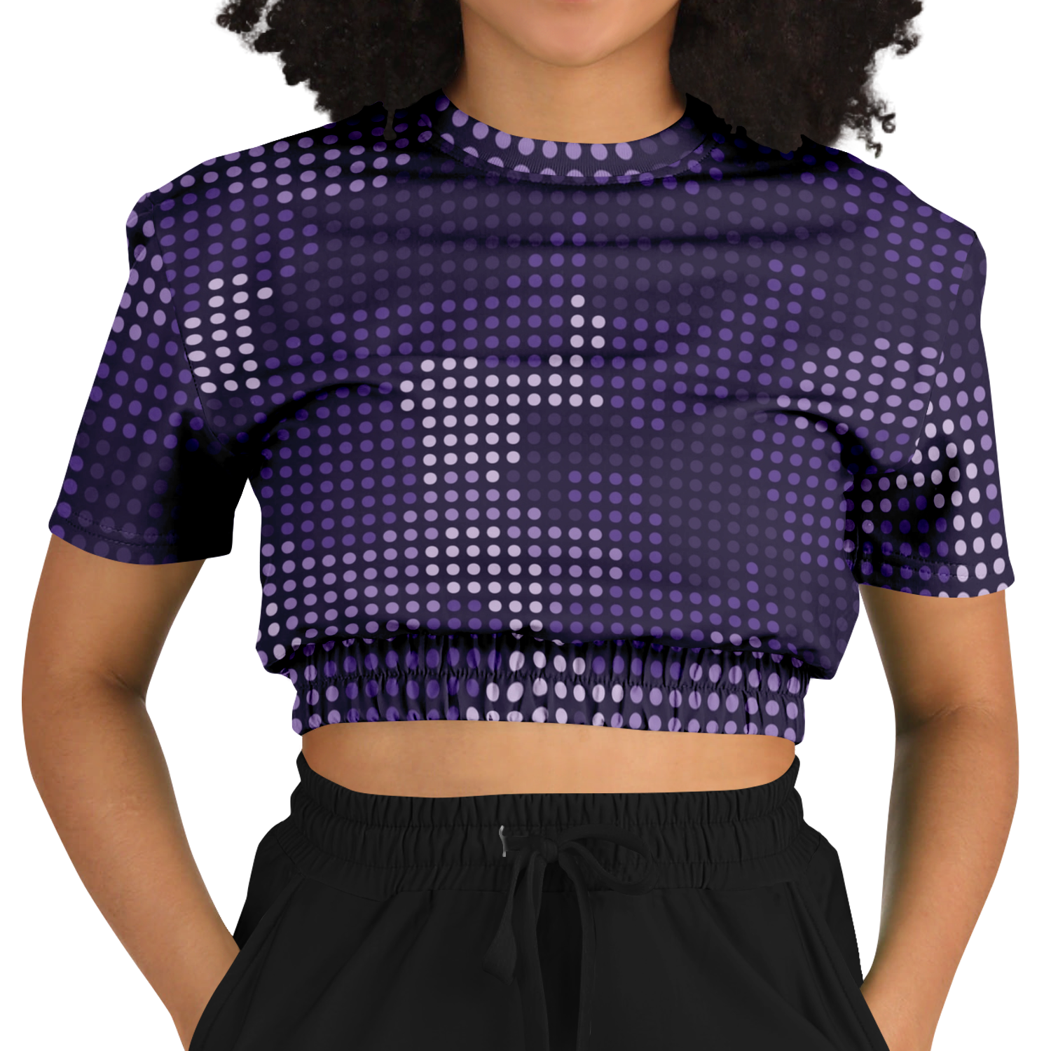 Camo Crop Top Sweatshirt | Blue Led Screen Camouflage