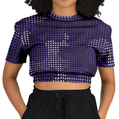 Camo Crop Top Sweatshirt | Blue Led Screen Camouflage