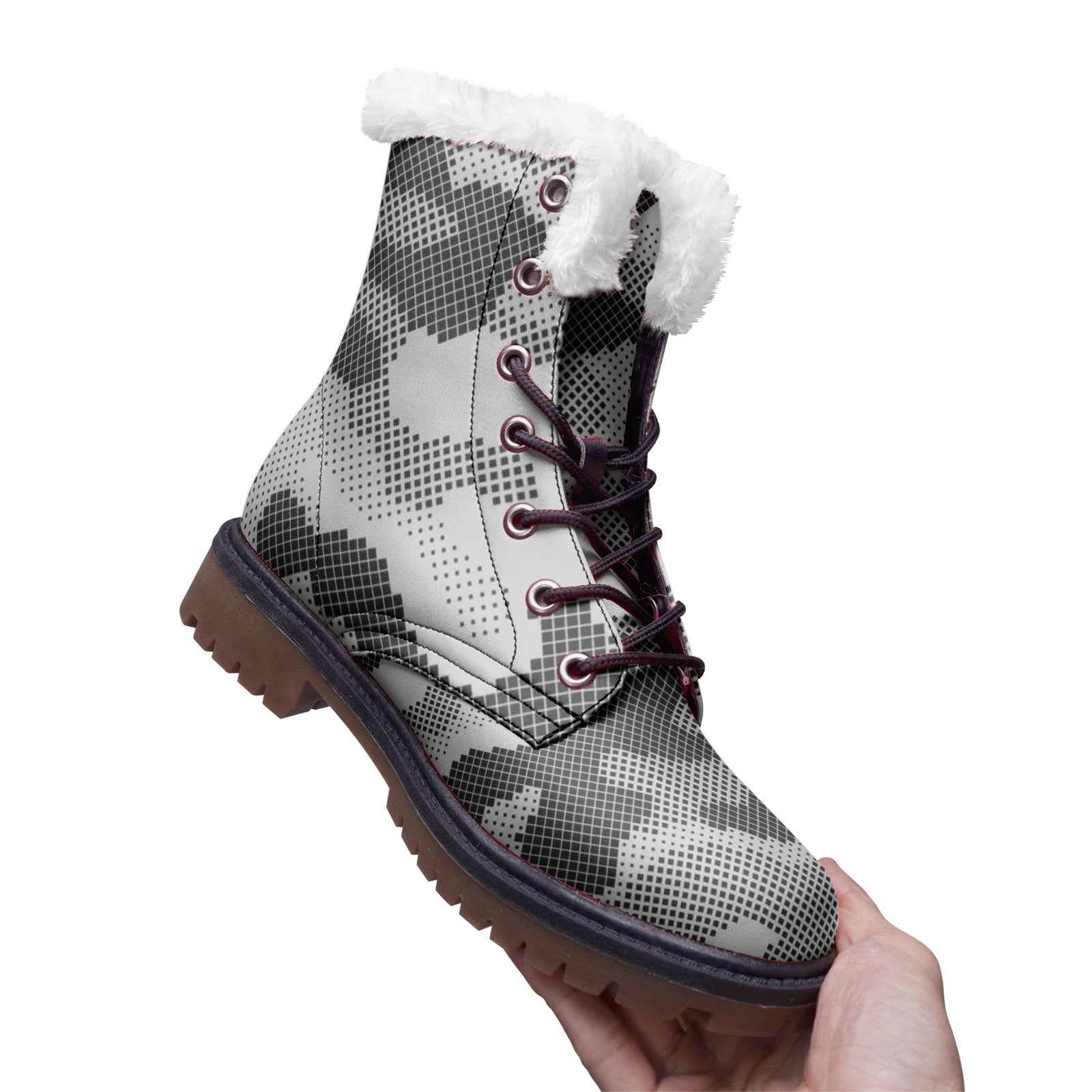 Snow Camo Boots | Gray Digital Camouflage