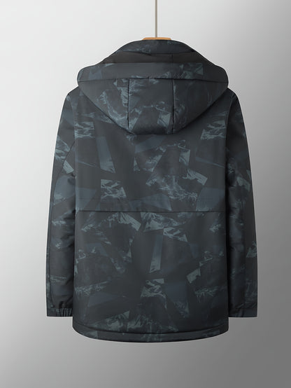 Camouflage Down Jacket for Men: Warm Hooded Winter Outdoor Coat