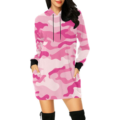 Camo Hoodie Dress | Lavender Pink Camouflage