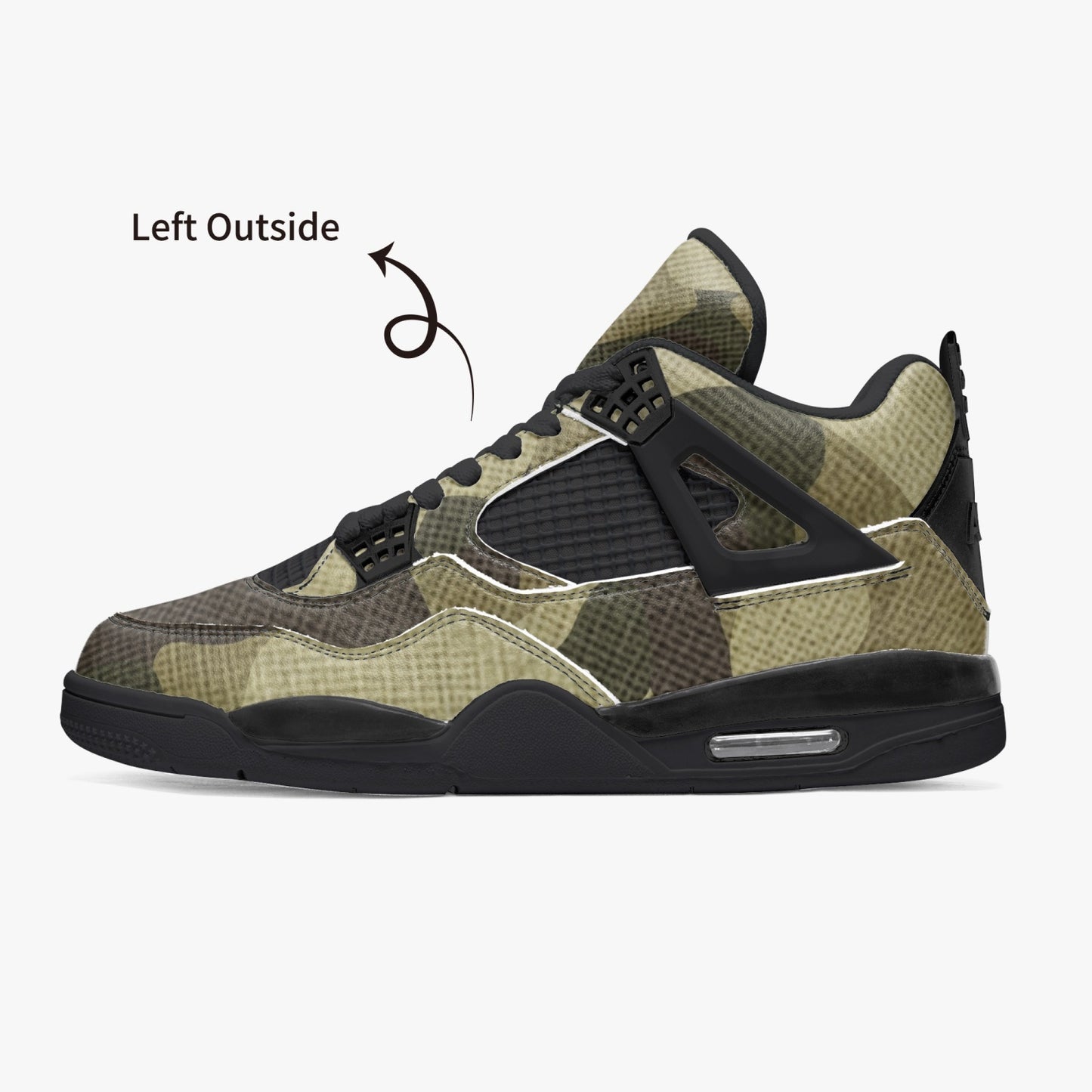 Camo Jordans AJ4 | Green Fabric Camouflage