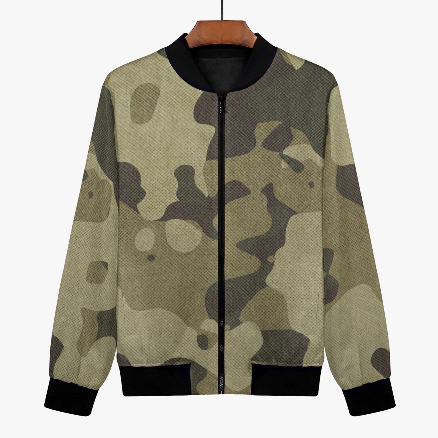 Women's Camo Bomber Jacket | Green Fabric Camouflage