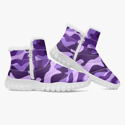 Camo Boots | Cotton-pad Fur Zipper Up | Purple and Blue