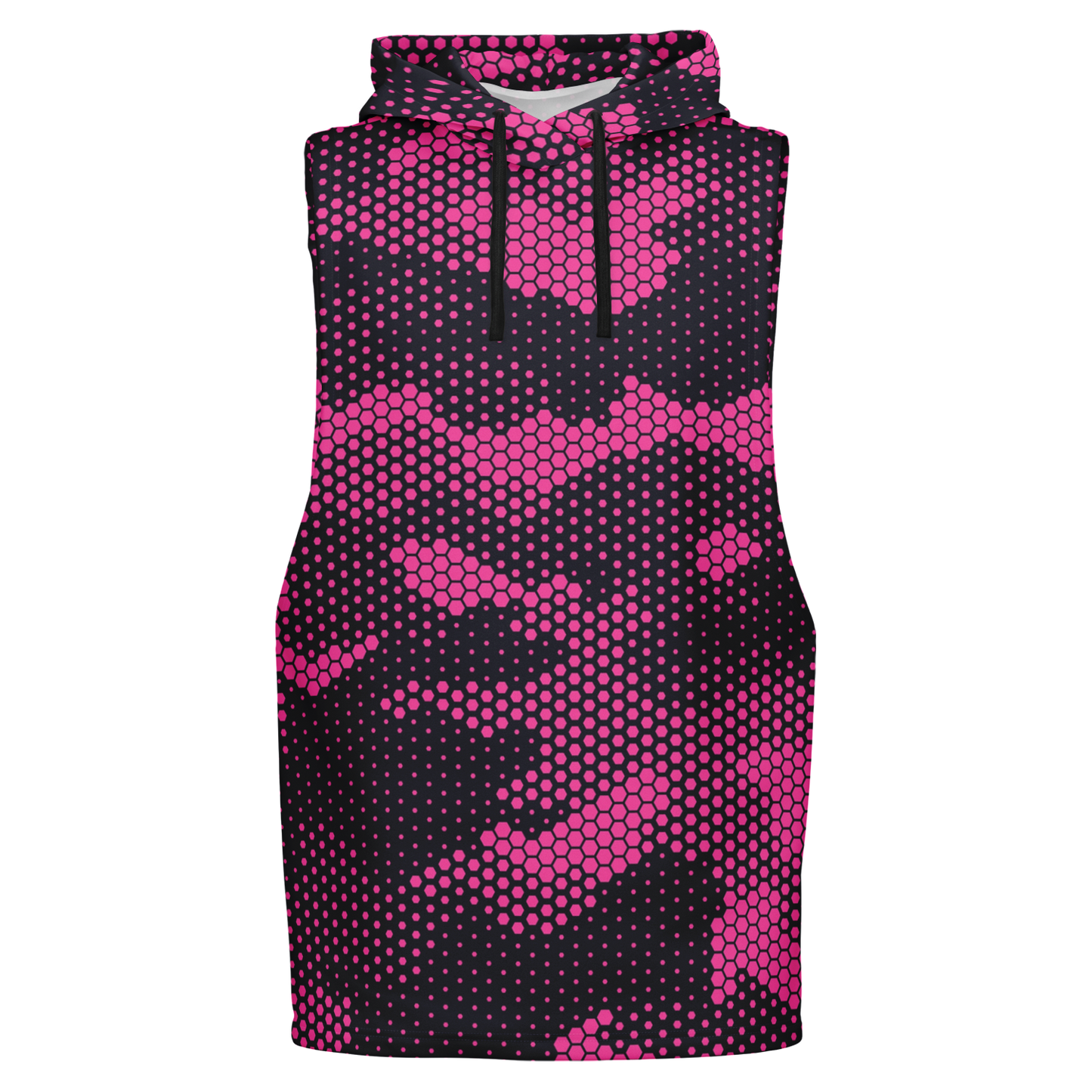 Sleeveless Hoodie | Pink Digital Dotted Camouflage