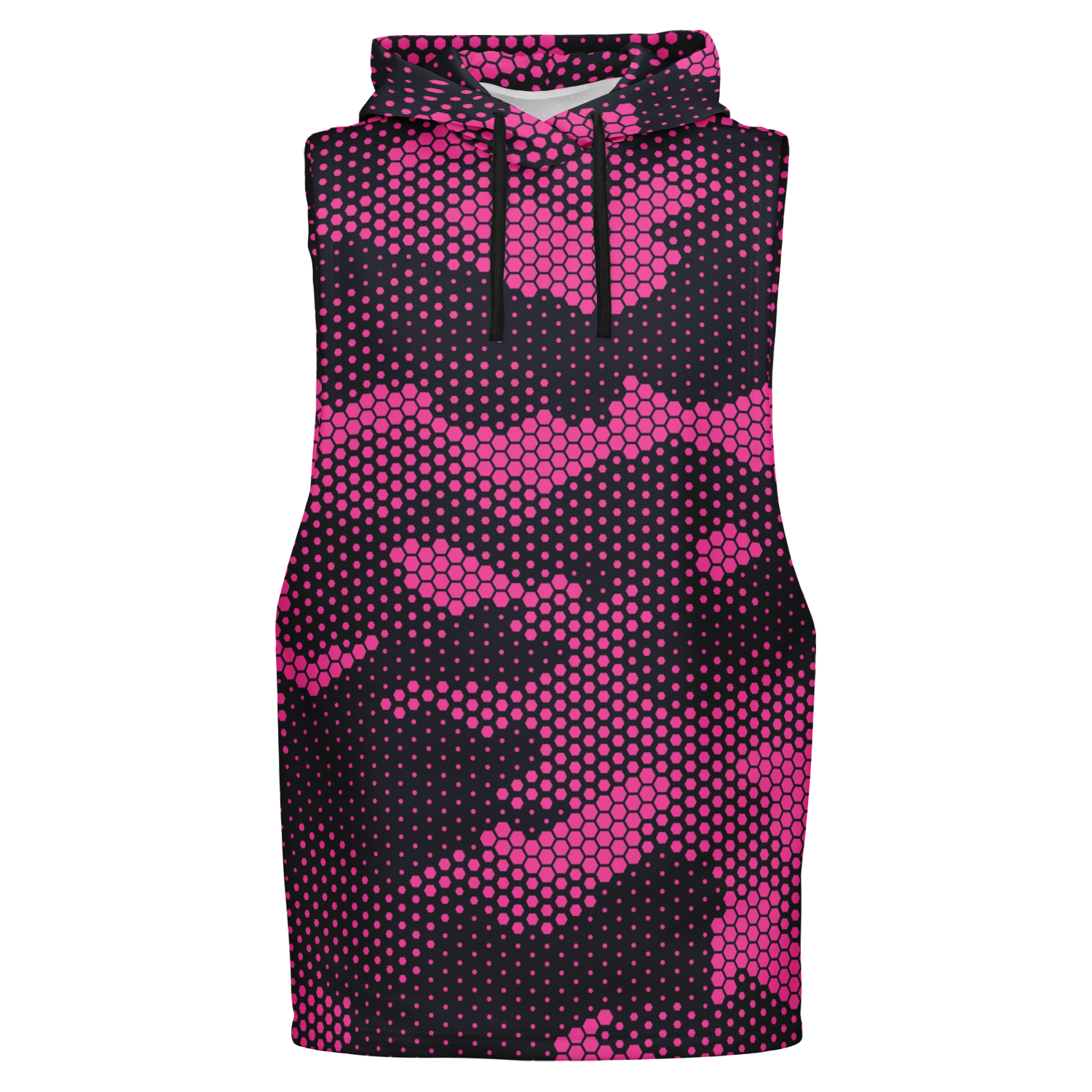 Sleeveless Hoodie | Pink Digital Dotted Camouflage