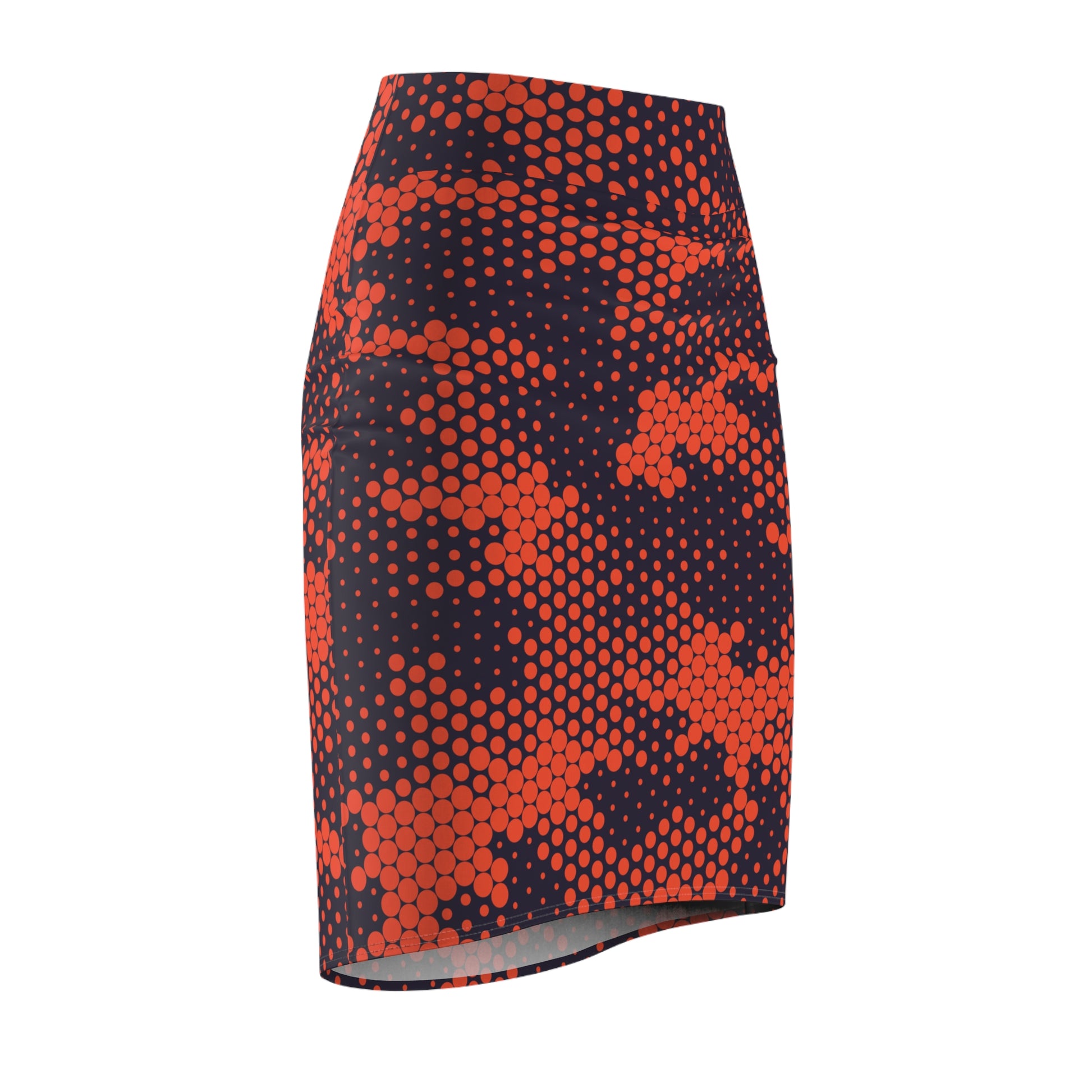 Camo Mini Skirt | Pencil Cut | Orange & Blue Digital