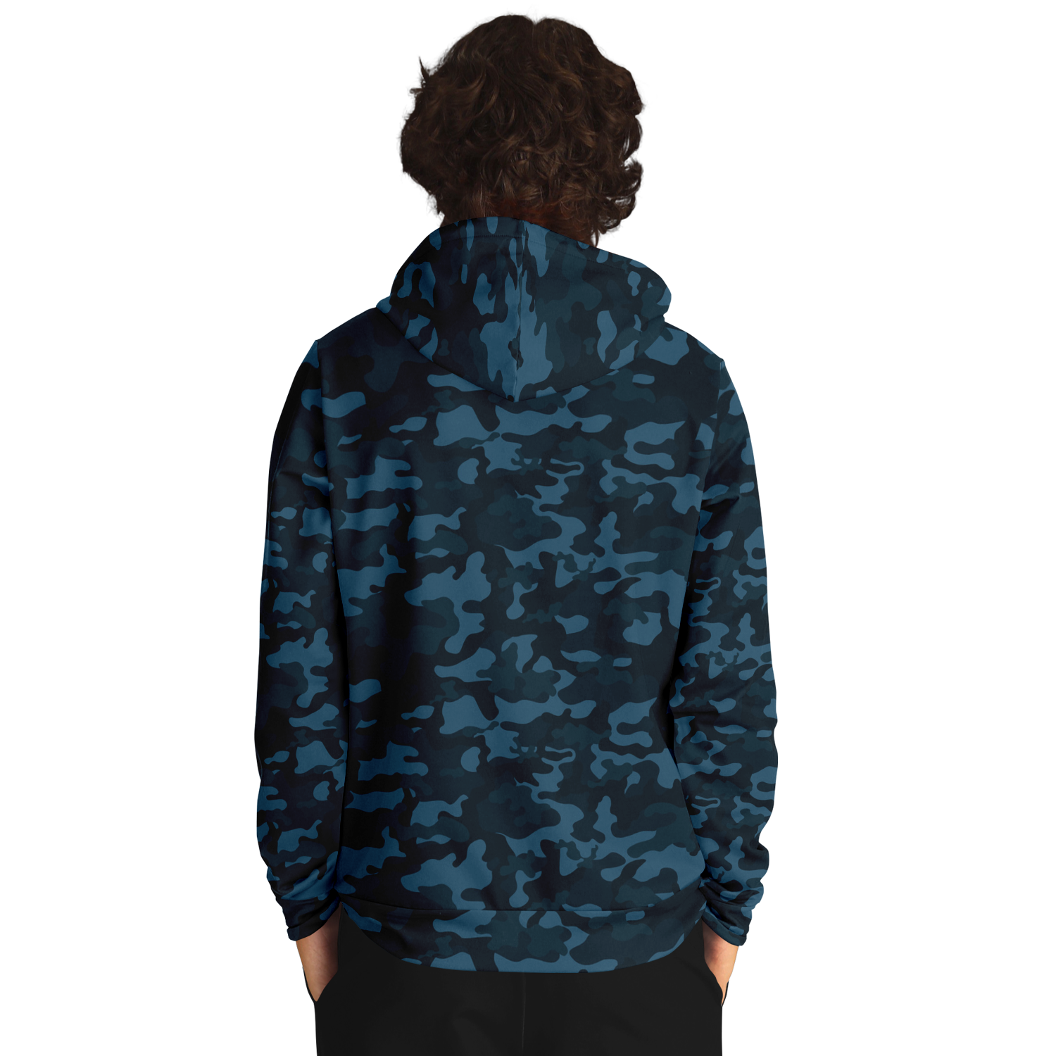 Dark Blue Camo Hoodie | Army-Inspired Camouflage