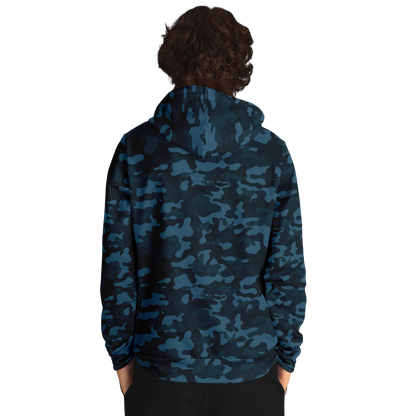 Dark Blue Camo Hoodie | Army-Inspired Camouflage