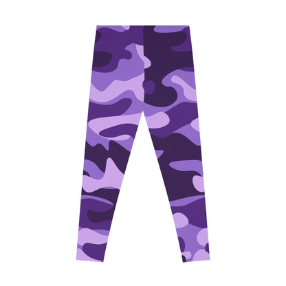 Purple, Blue, and Mauve Camo Leggings For Women