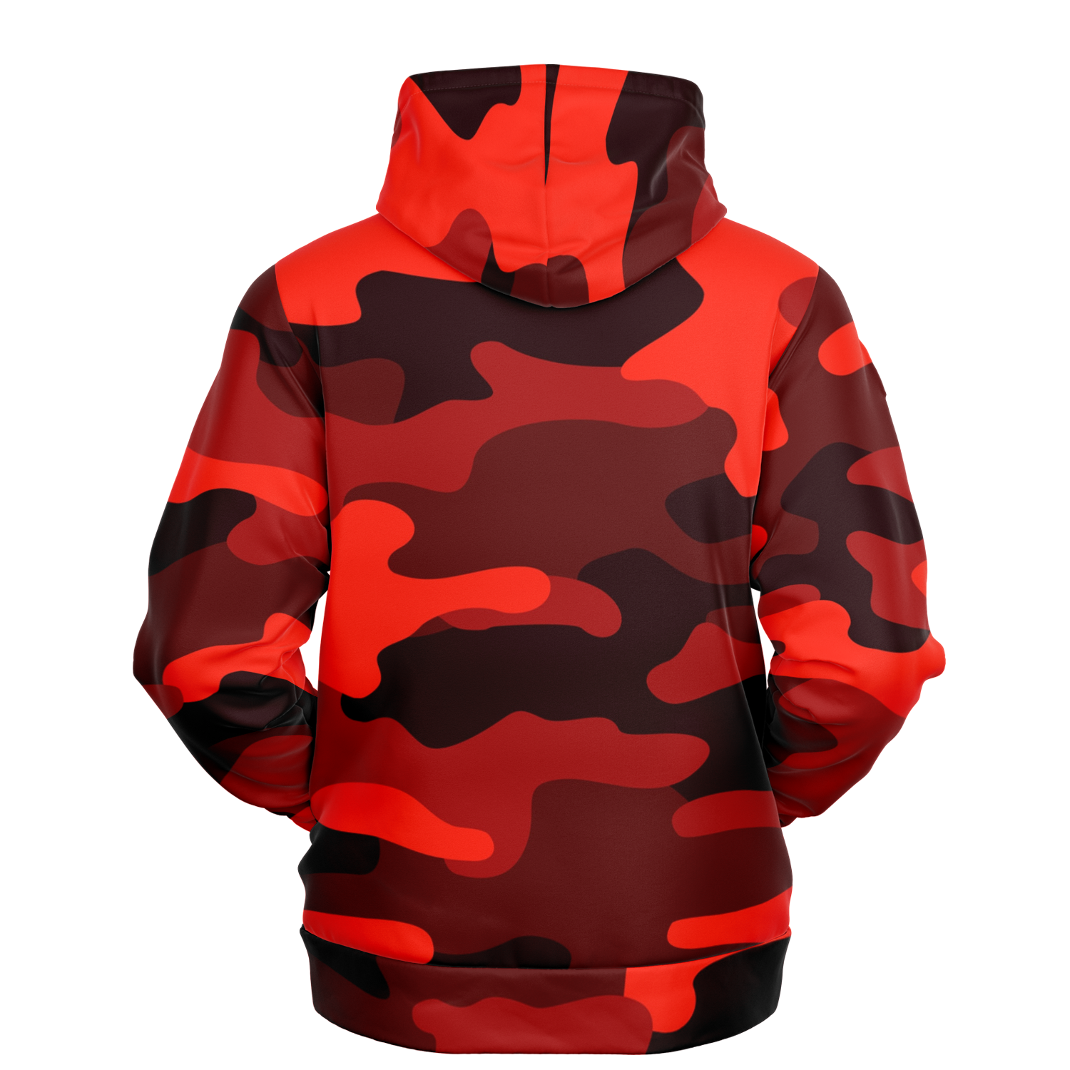 Camo Hoodie | Scarlet Red & Black Camouflage Pullover