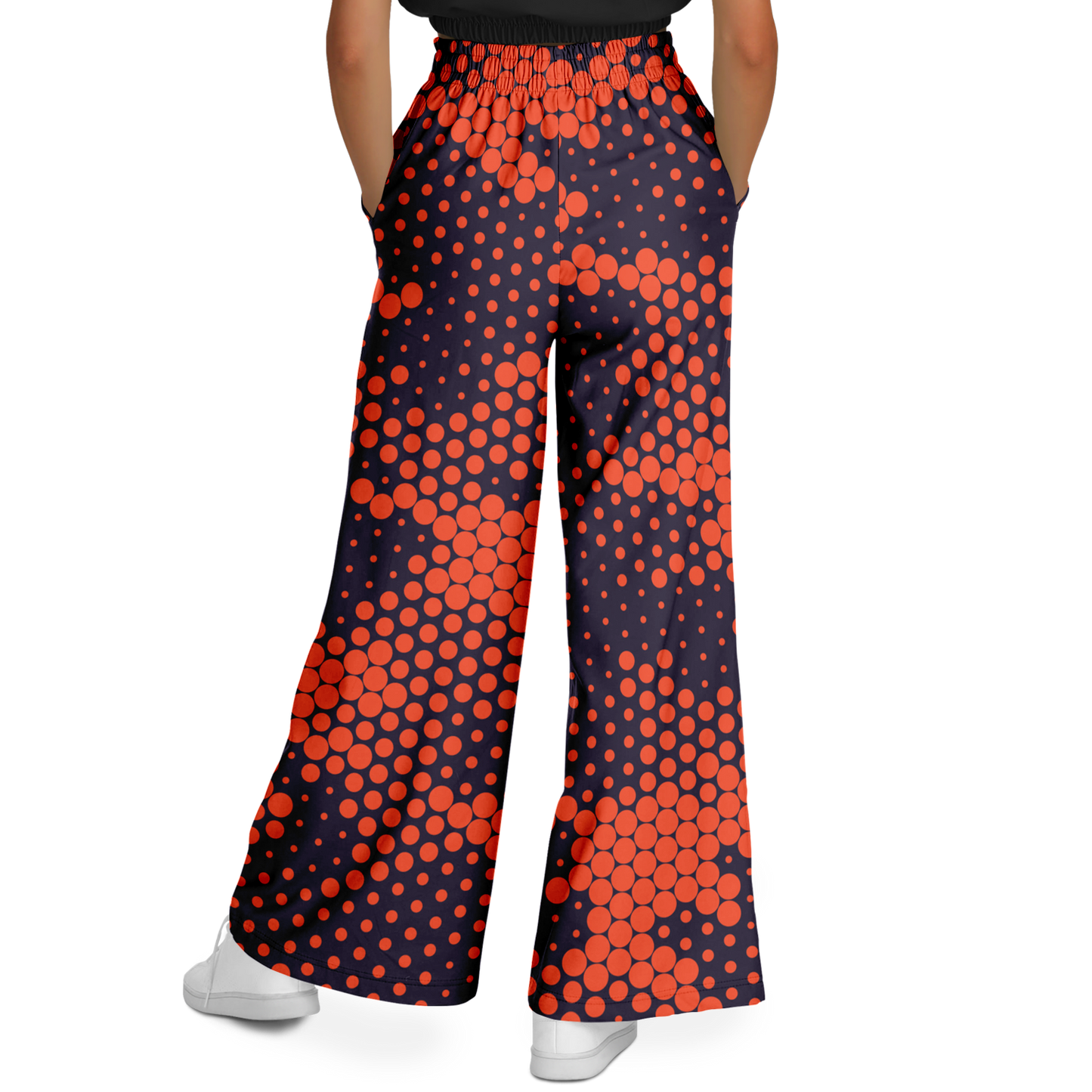 Camo Wide Leg Pants | Orange & Blue Digital Camouflage