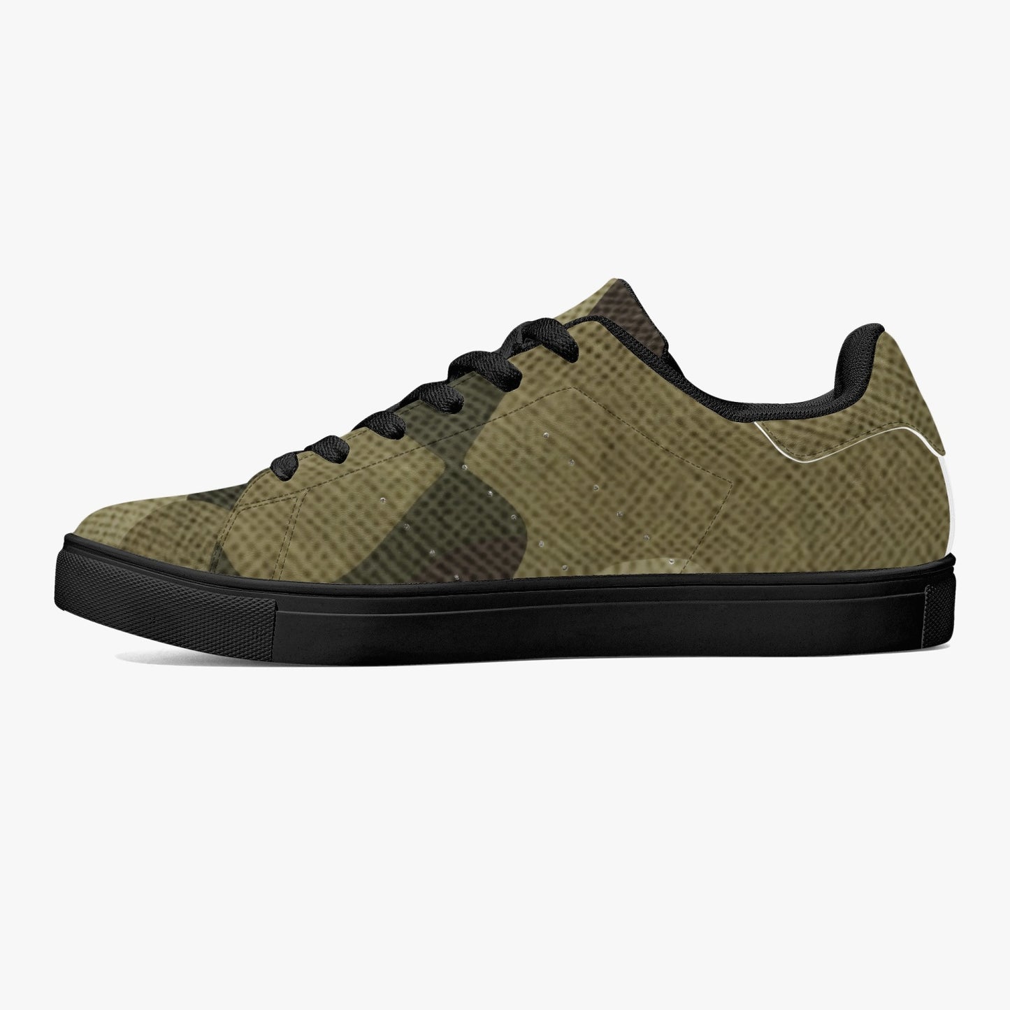 Camo Sneakers | Classic Low-Top Leather | Green Fabric