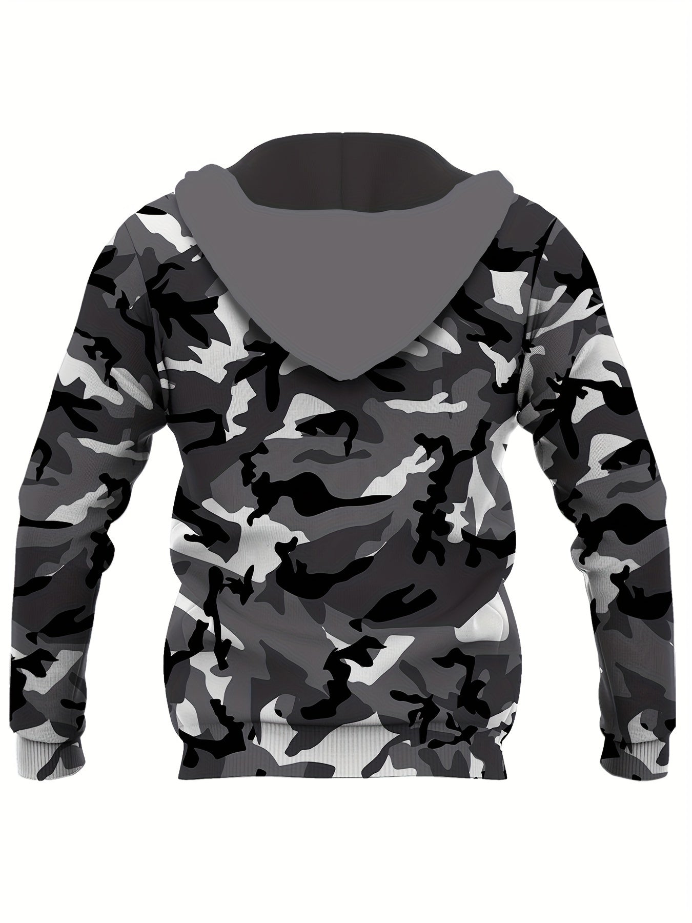 Plus Size Casual Camouflage Hoodie Sweatshirt with Pocket