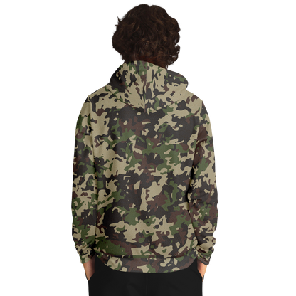 Military Brown Hoodie | Khaki, Gray and Lava Mixed Camo