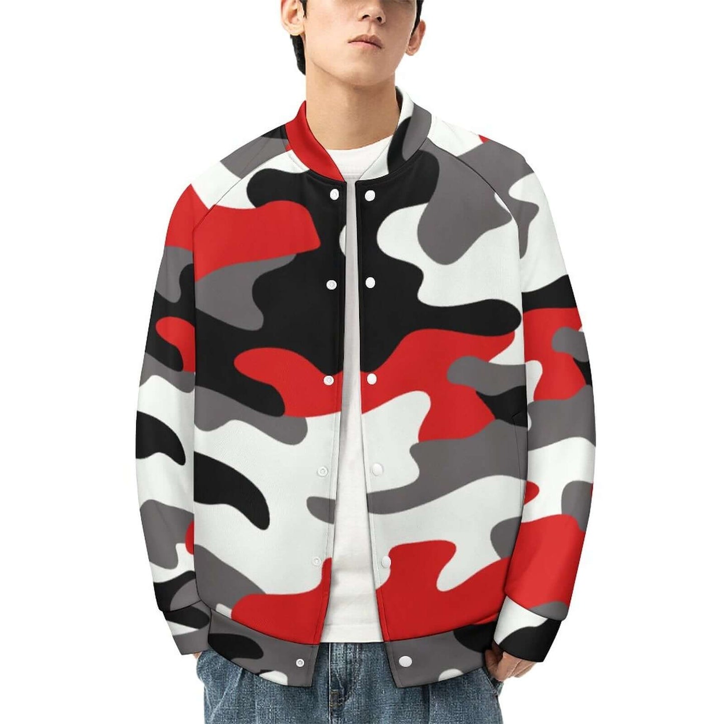 Men's Camo Jacket | Red, Black & White Camouflage