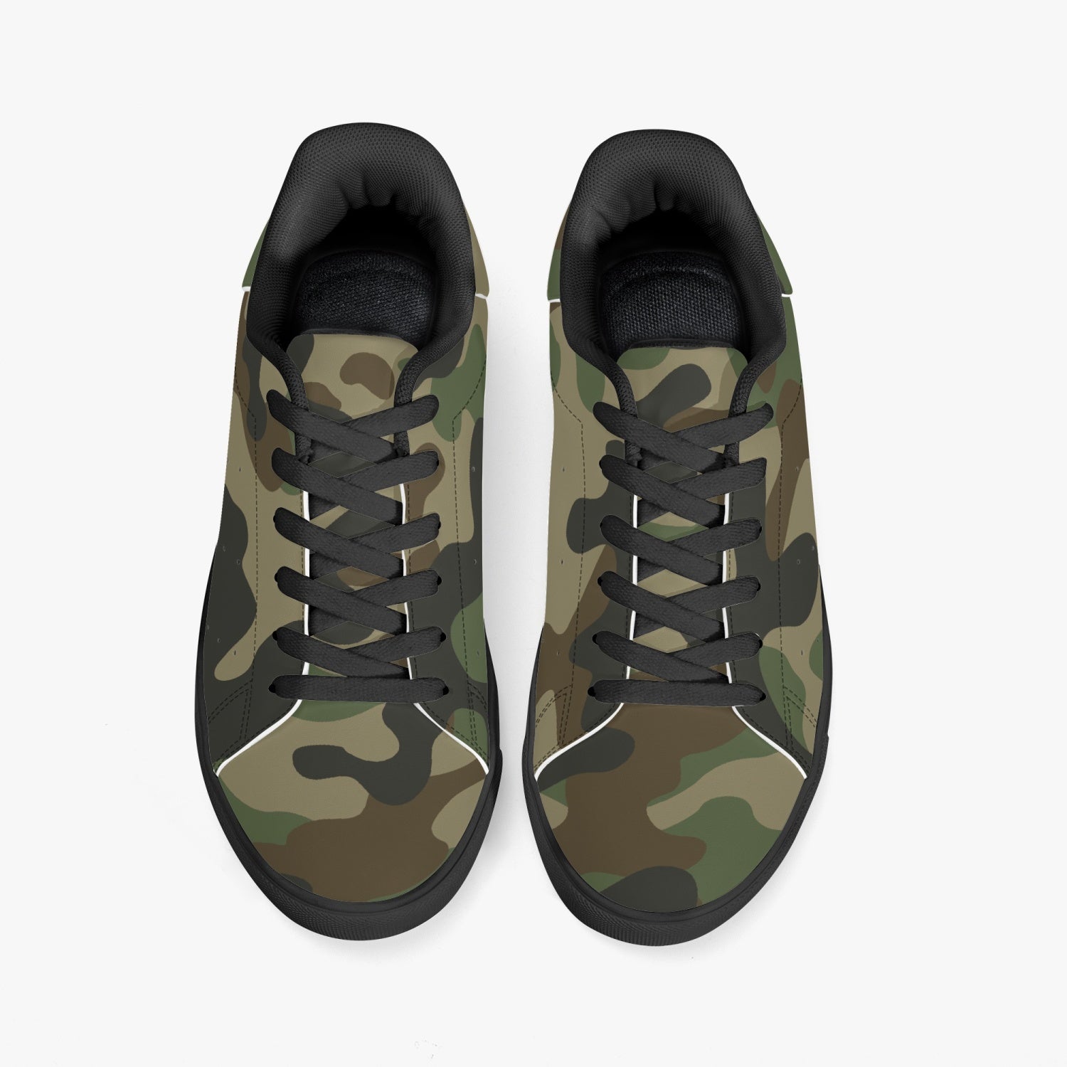 Camo Sneakers | Classic Low-Top Leather | Military Brown