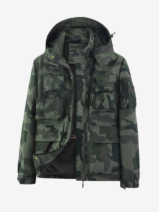 Men's Camo Jacket | Outdoor Stylish with Removable Hood