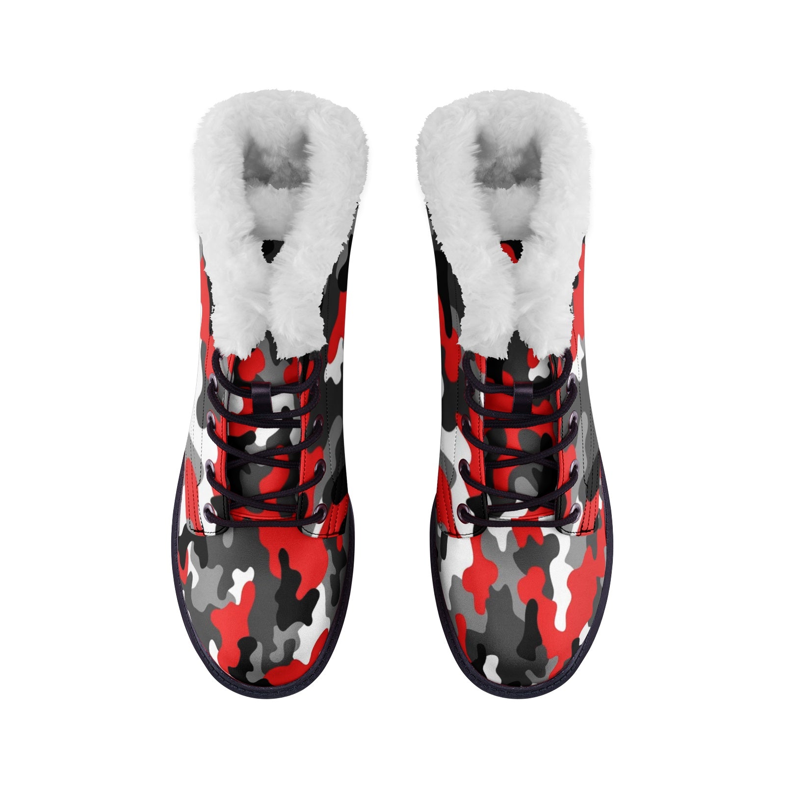 Snow Camo Boots | Red, Gray, Black, and White Camouflage