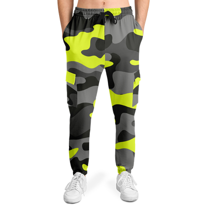 Camo Cargo Pants | Unisex | Black, Gray & Yellow Camouflage