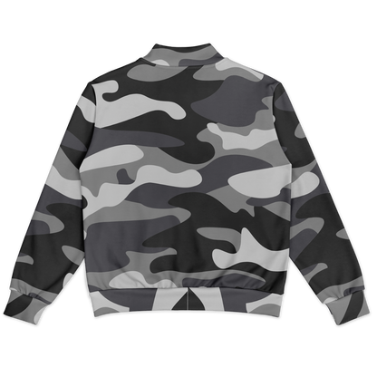 Shade Of Grey Baseball Jacket | Camouflage Print