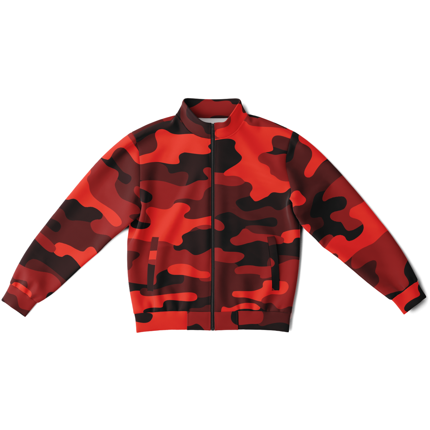 Camo Track Jacket | Scarlet Red & Black Camouflage