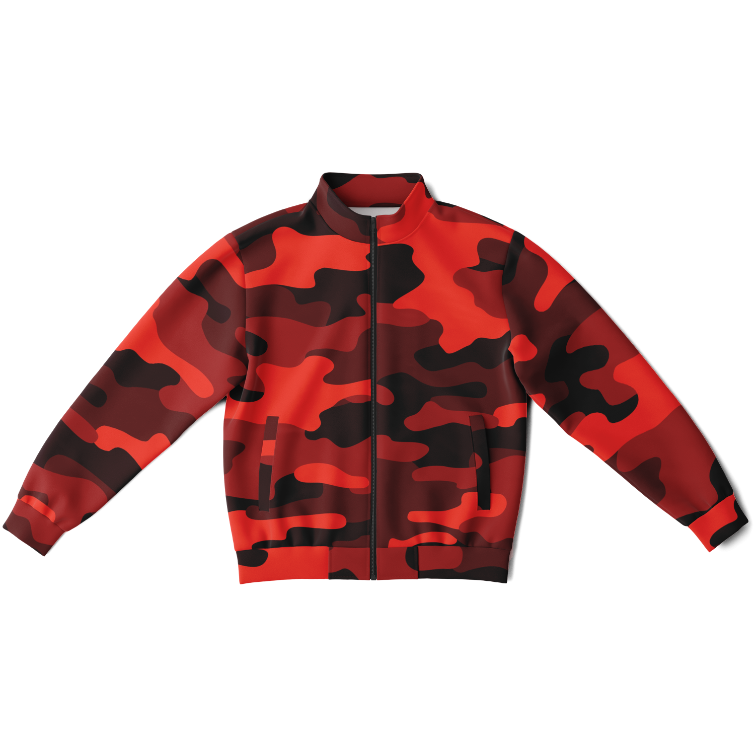 Camo Track Jacket | Scarlet Red & Black Camouflage