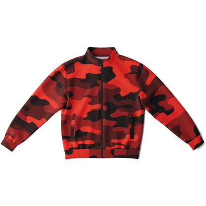 Camo Track Jacket | Scarlet Red & Black Camouflage