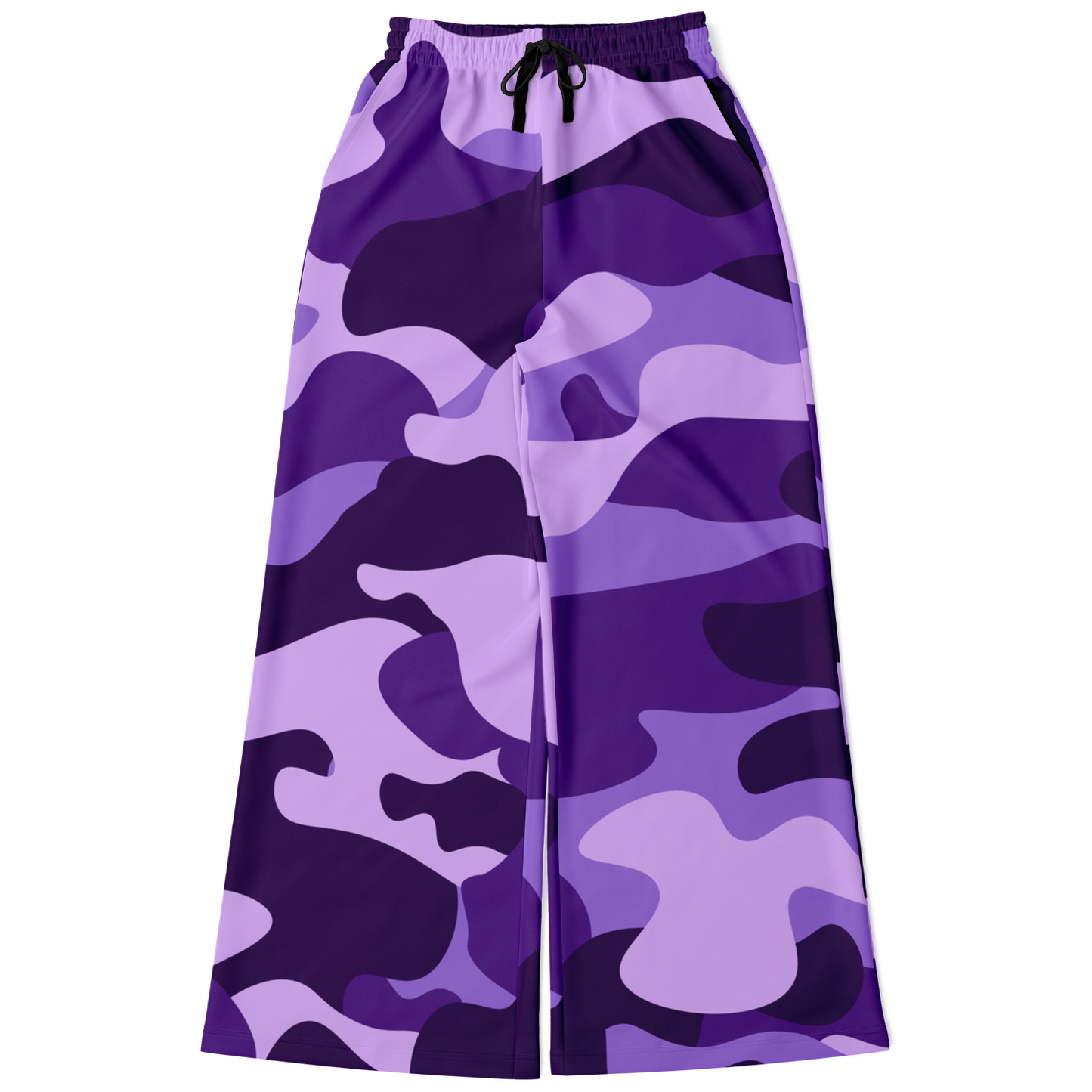 Camo Wide Leg Pants | Purple, Blue & Mauve Camouflage