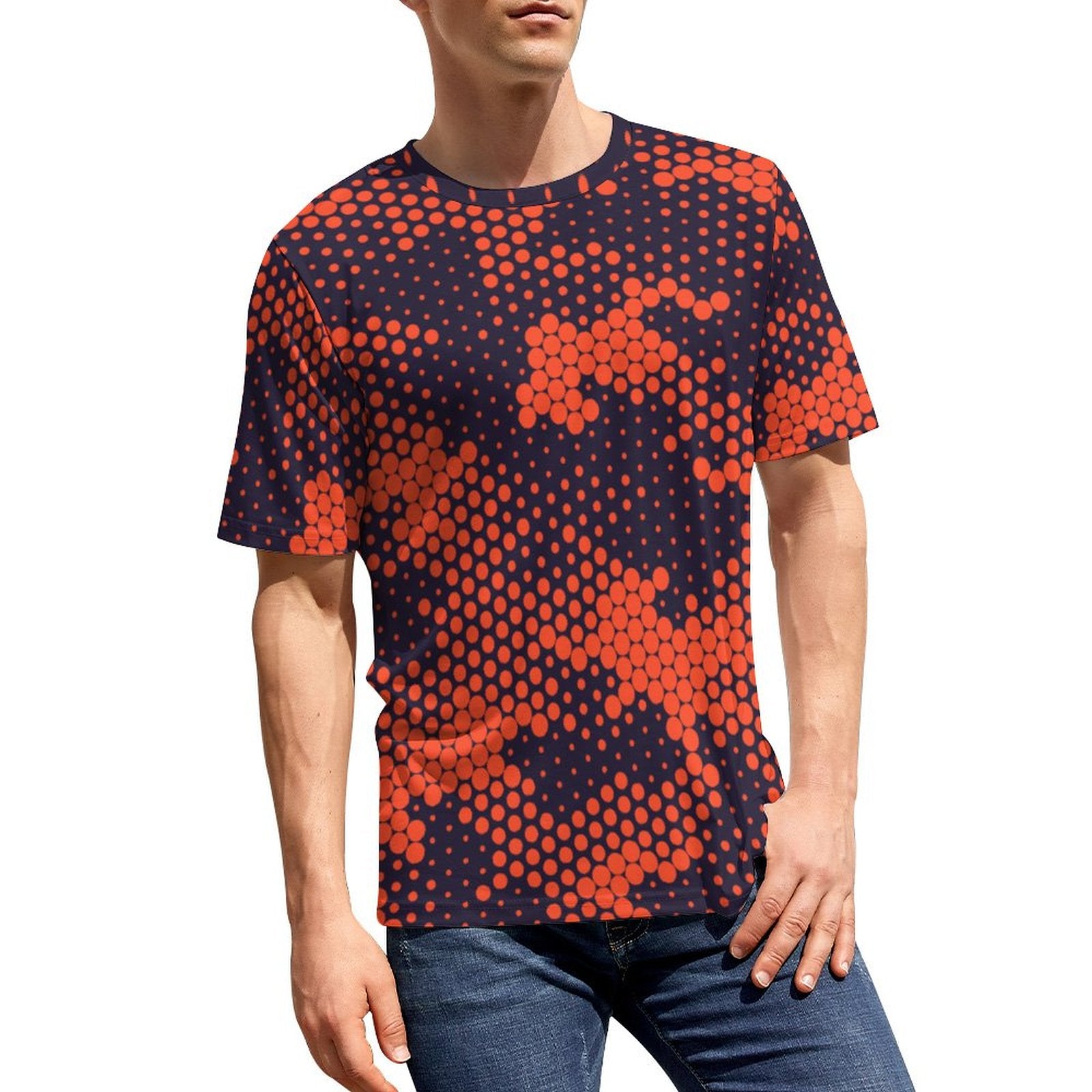 Camo Shirt | Orange & Blue Digital Camouflage T