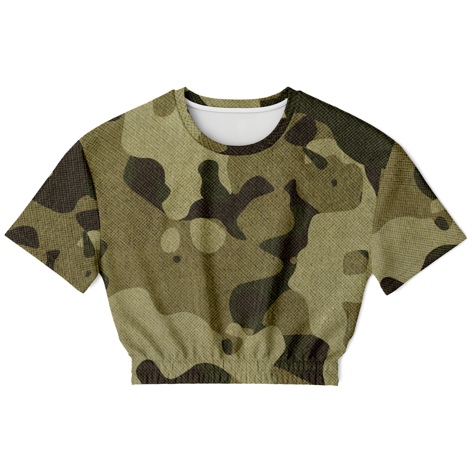 Camo Crop Top Sweatshirt | Green Fabric Camouflage