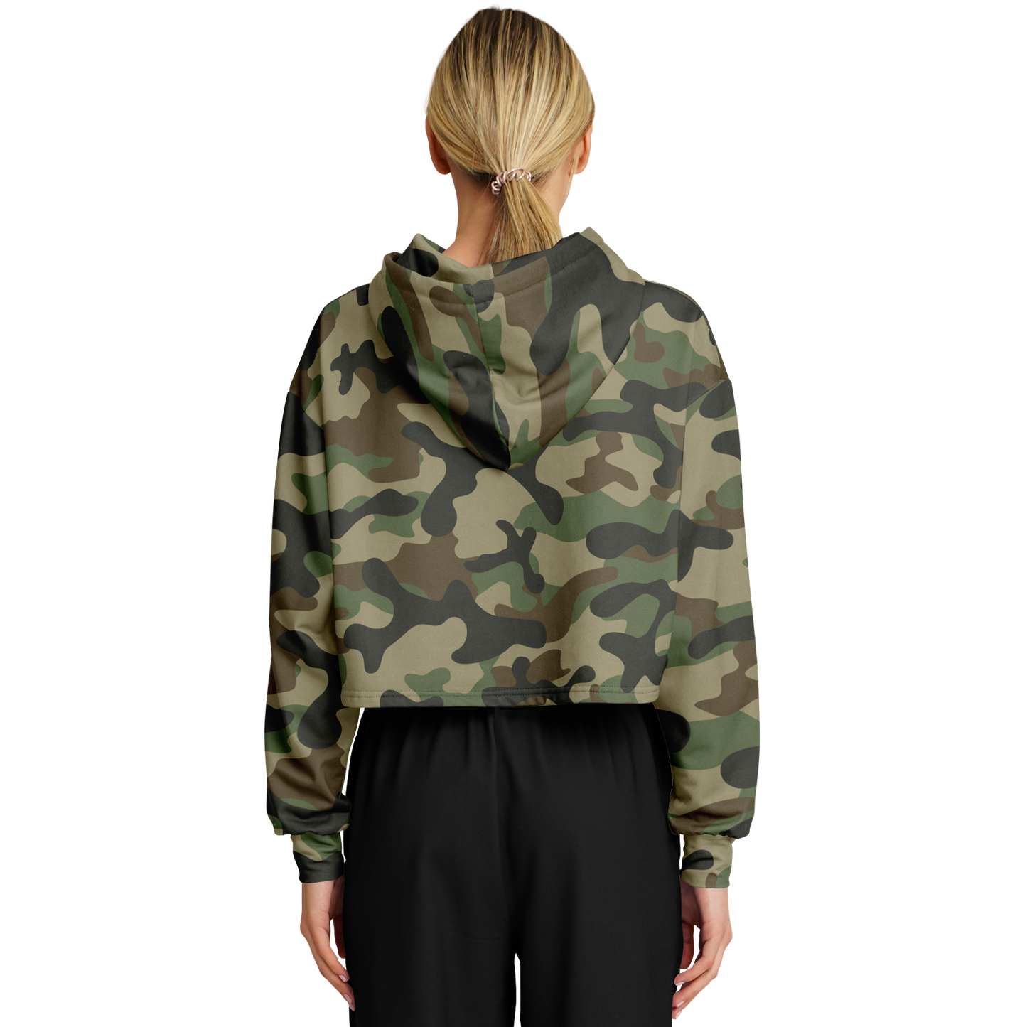 Cropped Hoodie For Women | Military Brown Camouflage