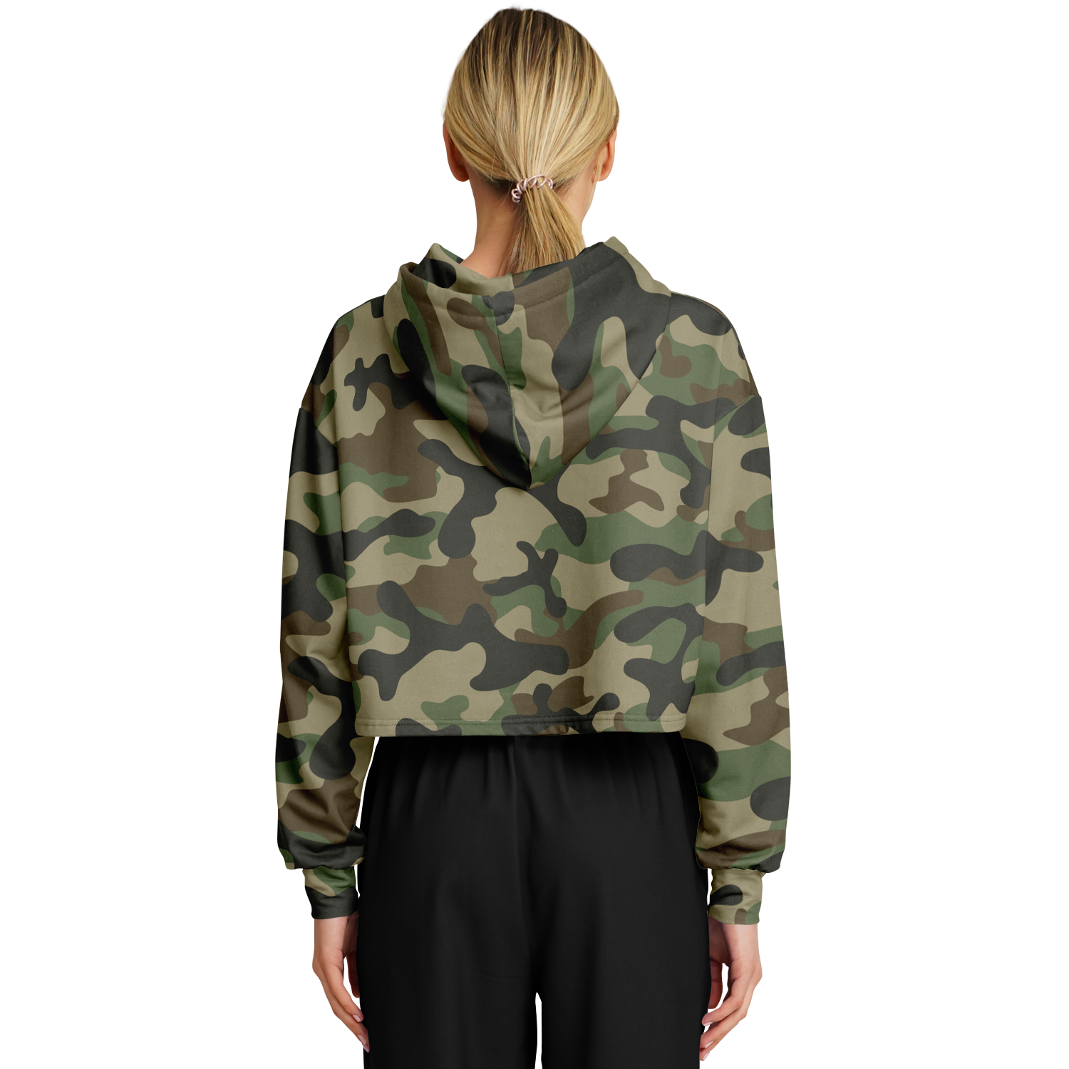 Cropped Hoodie For Women | Military Brown Camouflage