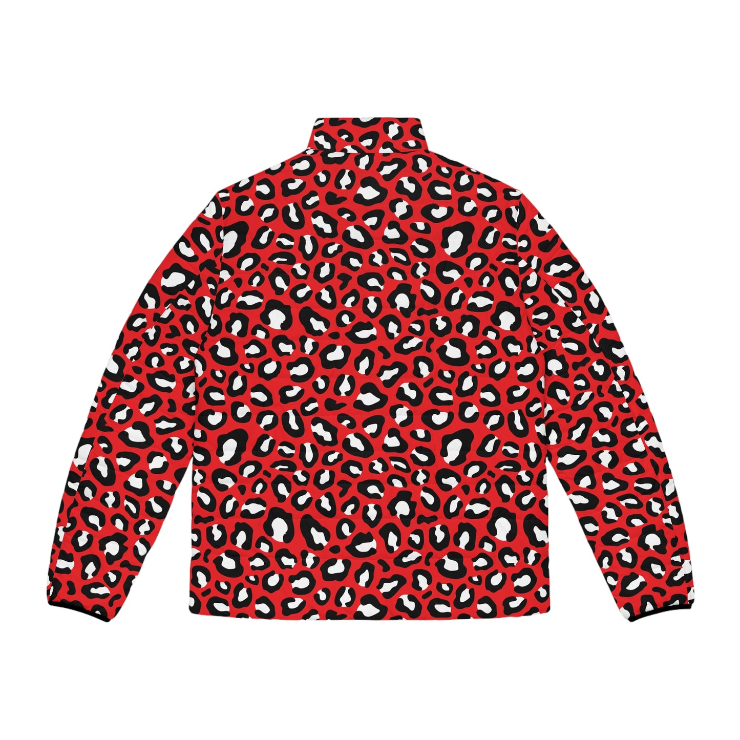 Leopard Puffer Jacket For Men | Red, Black, and White