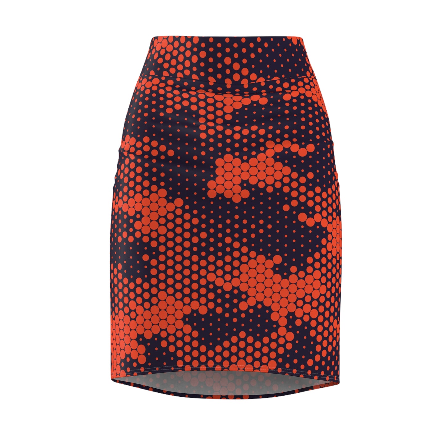 Camo Mini Skirt | Pencil Cut | Orange & Blue Digital